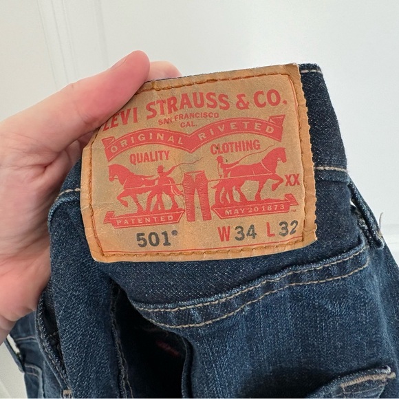 Levis 501 Original Fit Jeans Size 34x32 - Picture 5 of 6